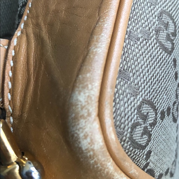 ON HOLD - Gucci Slingback Canvas & leather Bag - Picture 6 of 8